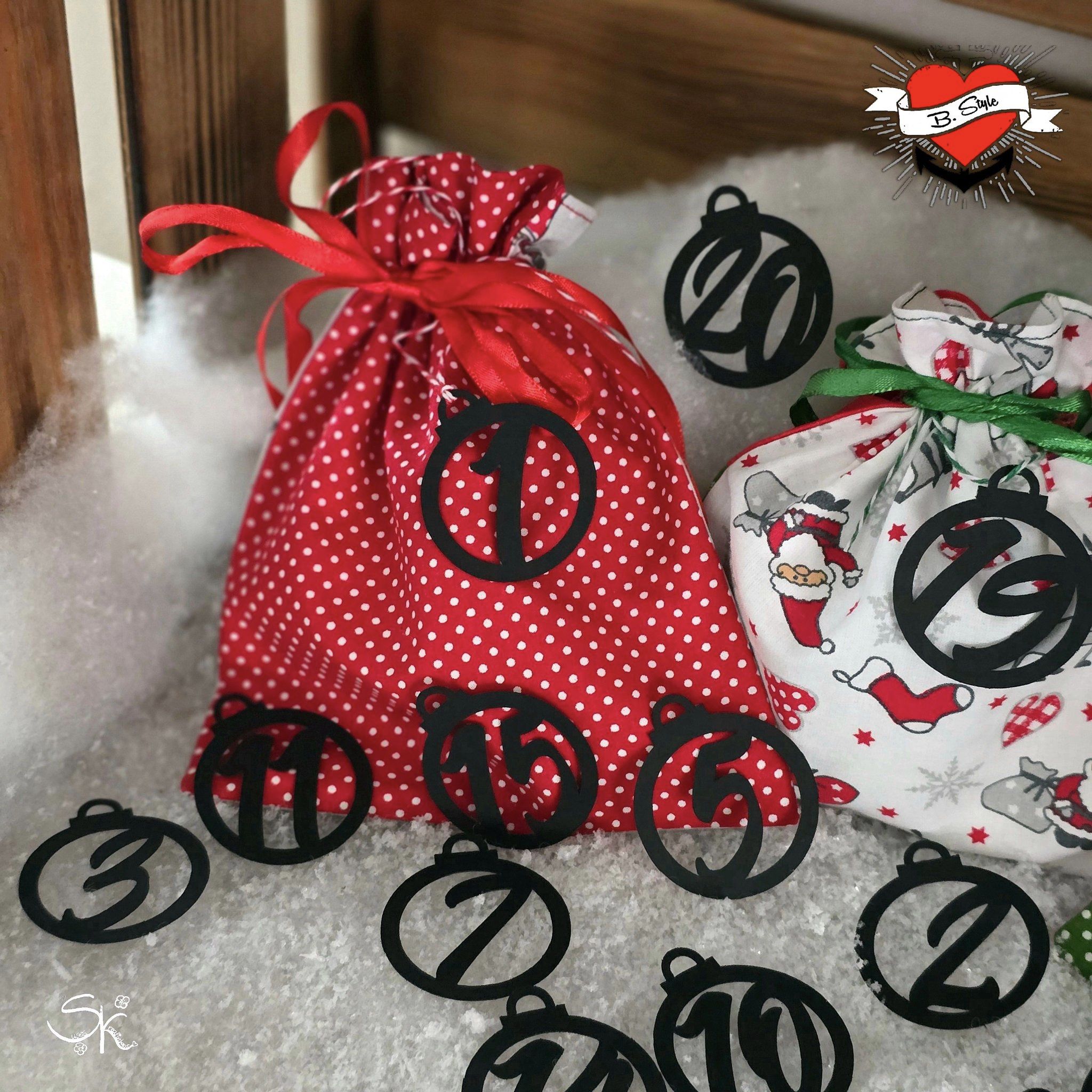 Adventskalender Zahlen zum Plotten und Lasern - Datei xtool Anhänger