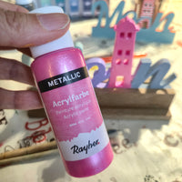 Set von 6 wunderschönen Acrylfarben in Metallic-Farben von Easy-Sticks, jeweils 60 ml, ideal für kreative Projekte und Kunstwerke.