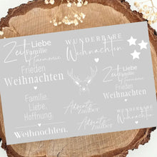 Lade das Bild in den Galerie-Viewer, Weihnachten Sticker Aufkleber Rub Ons in weiß A5 Wunderbare Weihnachten
