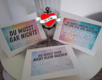 Affirmationskarten zum Ausdrucken und verschenken, du musst gar nichts ausser du willst es, Du musst dich nicht klein machen damit andere sich wohl fühlen