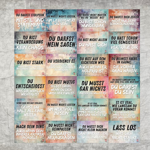 Affirmationskarten zum Ausdrucken Vorschau