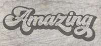 Kreativer Hintergrund mit dem Schriftzug "Amazing" in einem einzigartigen Design, inspiriert von der Plotterdatei von easy-sticks, ideal für Bastelprojekte.