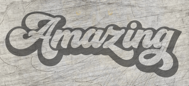 Kreativer Hintergrund mit dem Schriftzug "Amazing" in einem einzigartigen Design, inspiriert von der Plotterdatei von easy-sticks, ideal für Bastelprojekte.