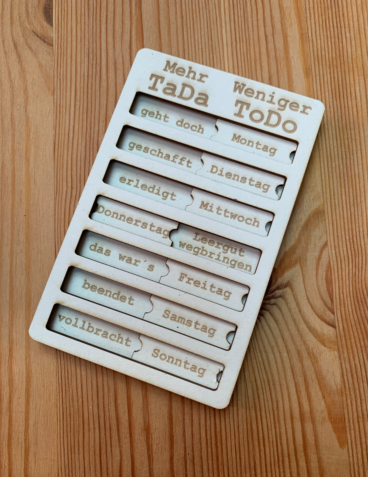 Meine Woche Aufgaben Datei zum Lasern To Do
