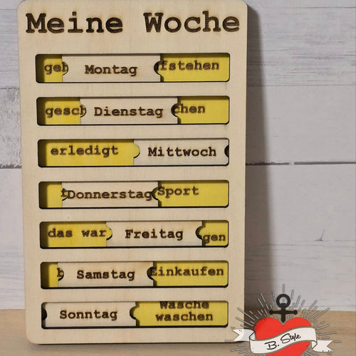 Meine Woche Aufgaben Datei zum Lasern