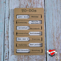 Meine Woche Aufgaben Datei zum Lasern Wäsche wäschen, Aufräumen, Bad putzen