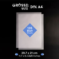 Transparentpapier von easy-sticks: DIN A4 Größe mit 135 Blatt für vielseitige Bastelideen. Ideal für Laternen und individuelle Hochzeitseinladungen.