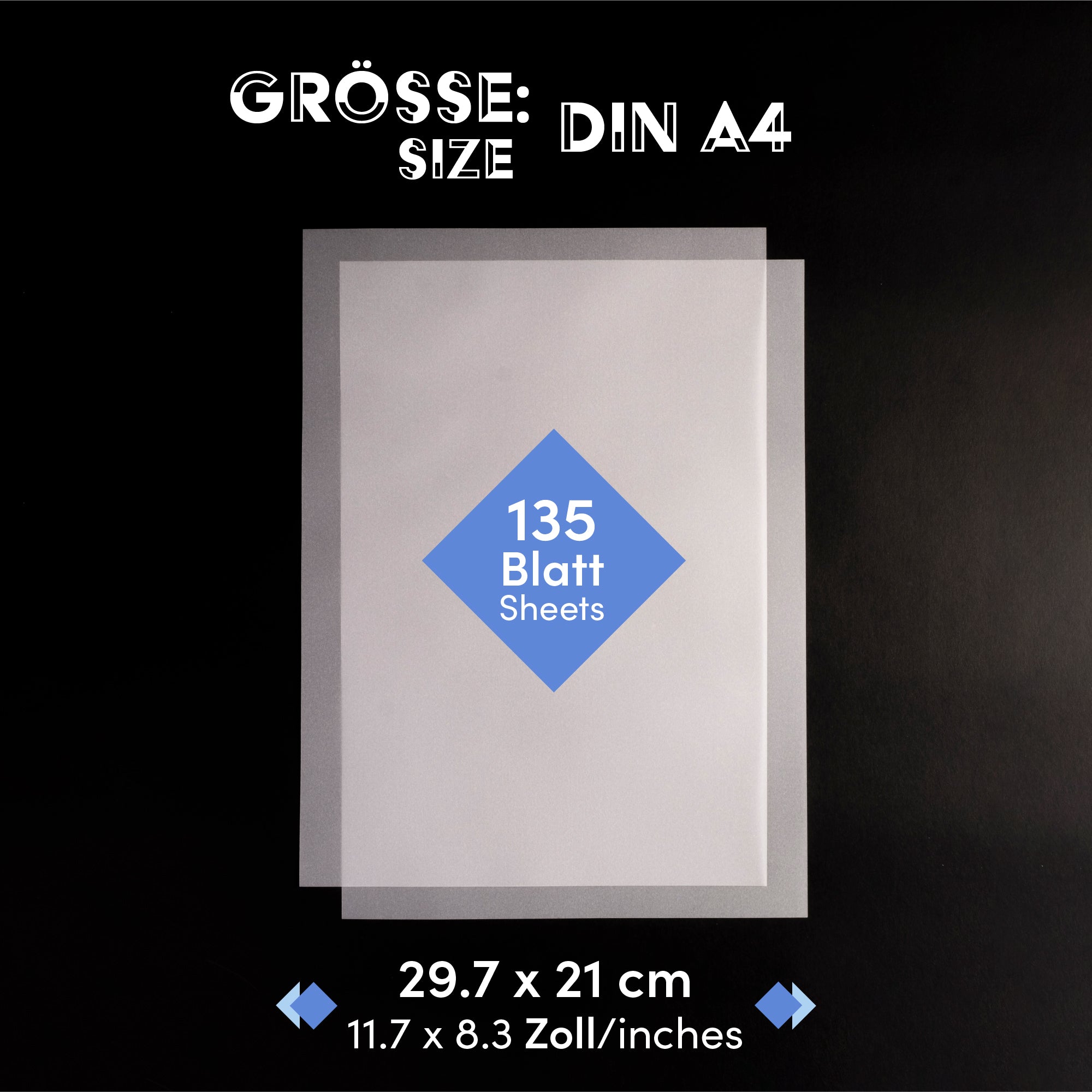 Transparentpapier von easy-sticks: DIN A4 Größe mit 135 Blatt für vielseitige Bastelideen. Ideal für Laternen und individuelle Hochzeitseinladungen.