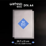 Transparentpapier von easy-sticks: DIN A4 Größe mit 50 Blatt, vielseitig einsetzbar für kreatives Basteln und einfache Druckergebnisse.