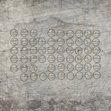 Eine künstlerische Darstellung von Baby Meilensteinen, erhältlich als digitale Laser- und Plotterdatei von easy-sticks, auf einer strukturierten Oberfläche mit kreativen Meilensteinen in elegantem Design.