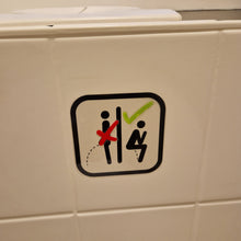 Lade das Bild in den Galerie-Viewer, Bad und WC Laserdatei Laser Plotter Sprüche xtool Schild Schilder Toilette Gäste WC Im Sitzen Pinkeln Restaurant
