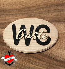 Lade das Bild in den Galerie-Viewer, Bad und WC Laserdatei Laser Plotter Sprüche xtool Schild Schilder Toilette Gäste WC Im Sitzen Pinkeln Restaurant
