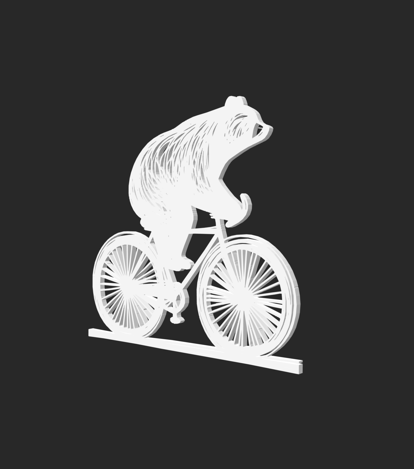Bär  auf Fahrrad Plotterdatei zum Downloaden