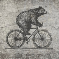 Bär  auf Fahrrad Plotterdatei zum Downloaden