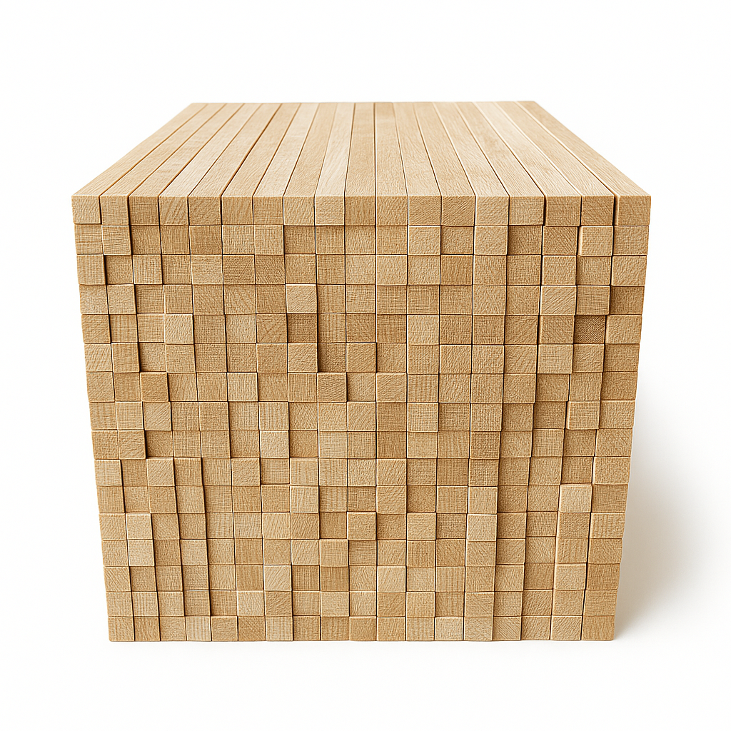 Easy-Sticks 4.0 Schmal von Easy-Sticks, eine großzügige Ansammlung von Eichenholzstäbchen, die sich perfekt für verschiedene Bastelprojekte und Dekoration eignen.