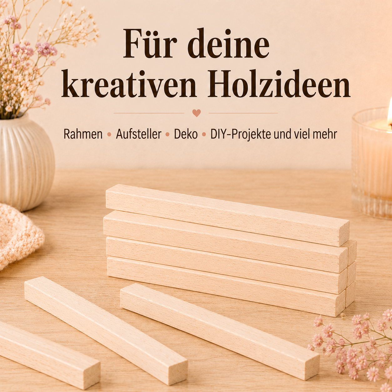 Easy-Sticks Hainbuche Bastelholz – 35 cm – 30 Stück