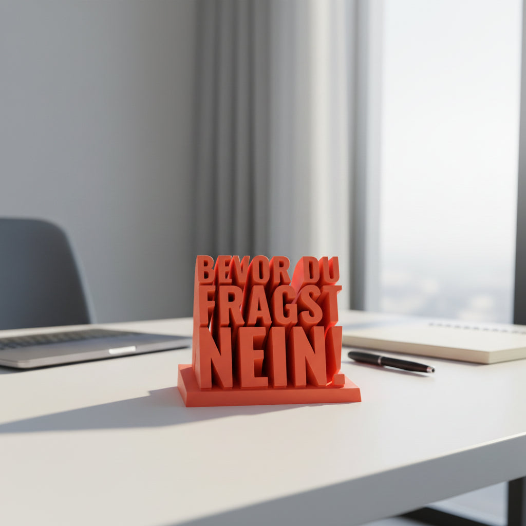 3D-Druckdatei Bevor du fragst NEIN – STL Download | Lustige Büro-Deko Geschenkidee Kollege Kollegin
