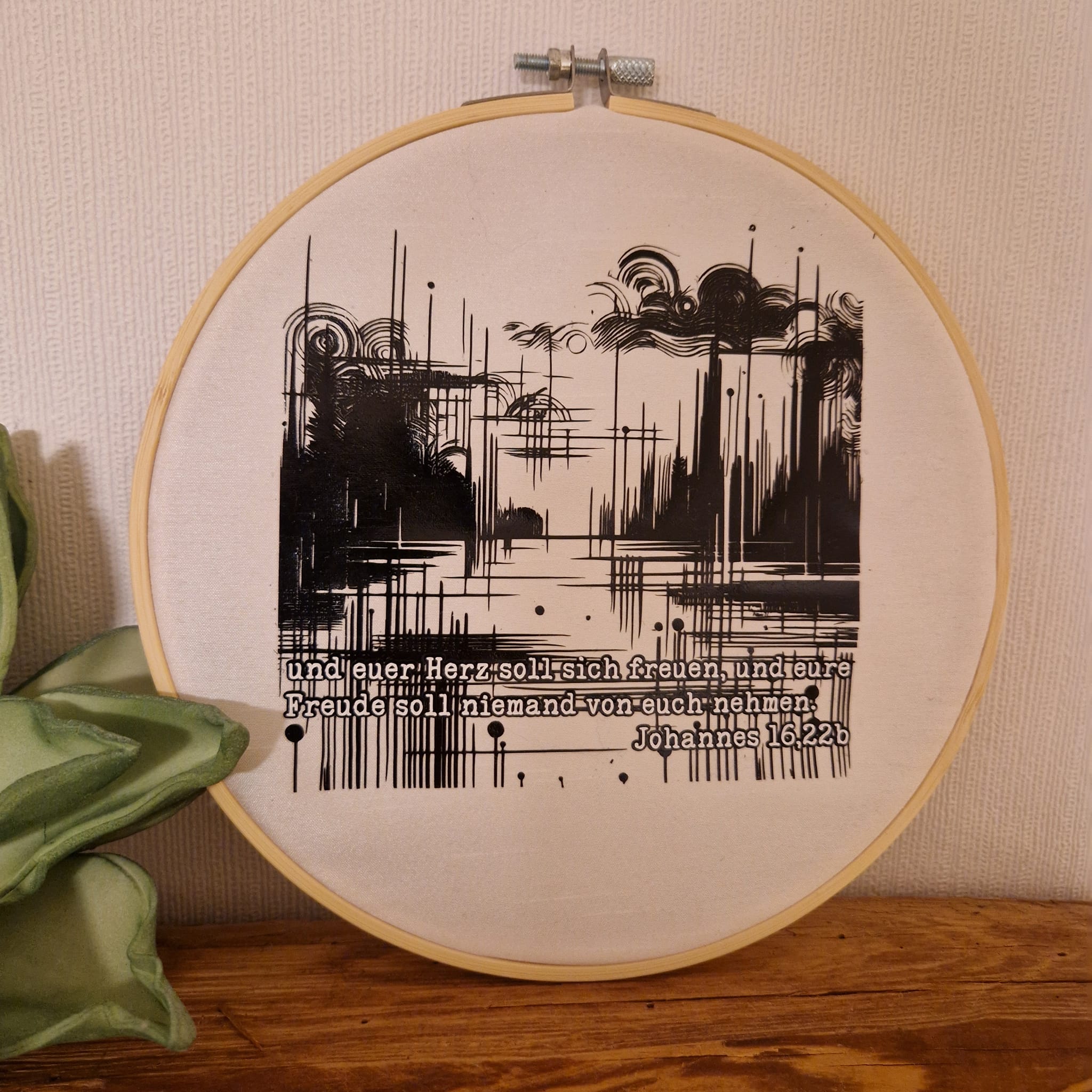 Bibelverse Plotterdatei zum Downloaden und euer Herz soll sich freuen, und eure Freude soll niemand von euch nehmen. Johannes 16,2b