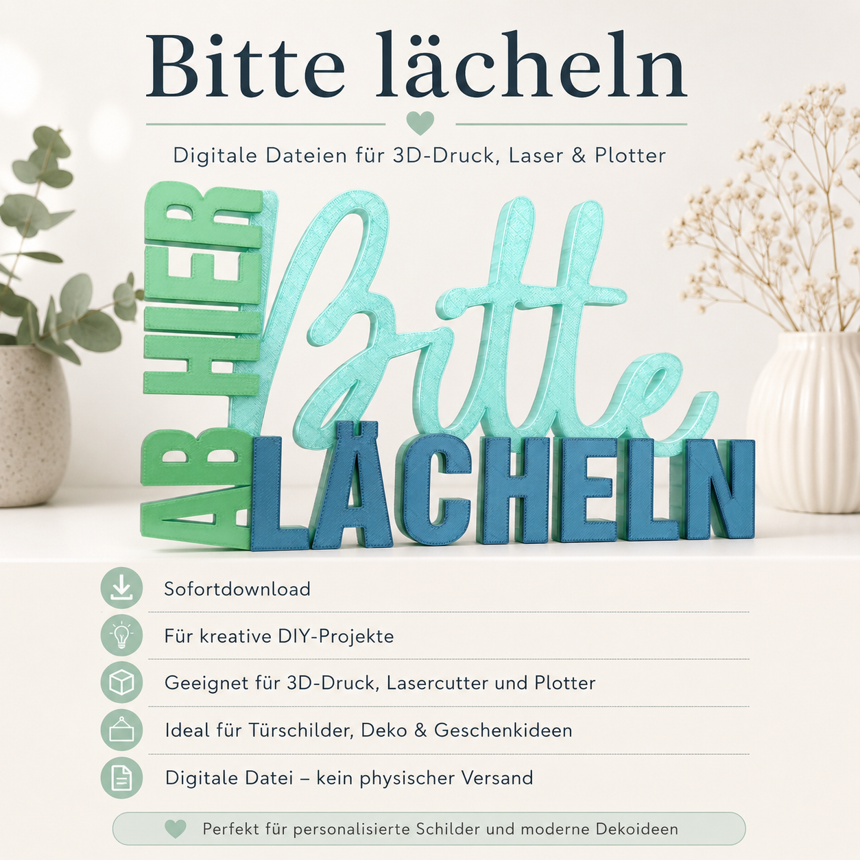 Bitte lächeln – Digitale Dateien für 3D-Druck, Laser & Plotter