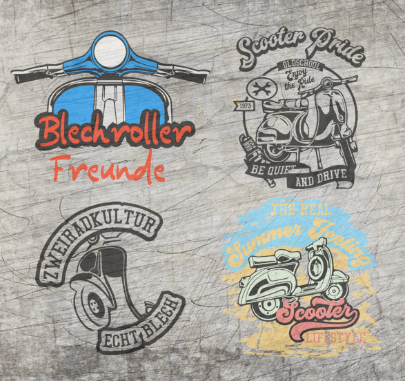 Roller, Scooter, Bechroller Set zu Plotten Plotter DIY Rollerfahrer Rollerfahrerin Geschenkidee pride Zweiradkultur bstyle