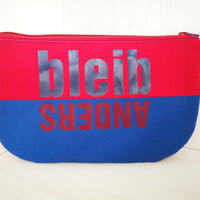 Praktisches Etui mit dem Schriftzug 'bleib ANDERS' in leuchtenden Farben von easy-sticks. Ideal für kreative Aufbewahrungslösungen.