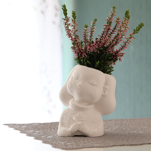Mädchenblumentopf Silikonform 10 cm Hoch - Flexible, Hochwertige Form Für Kreative Bastelideen