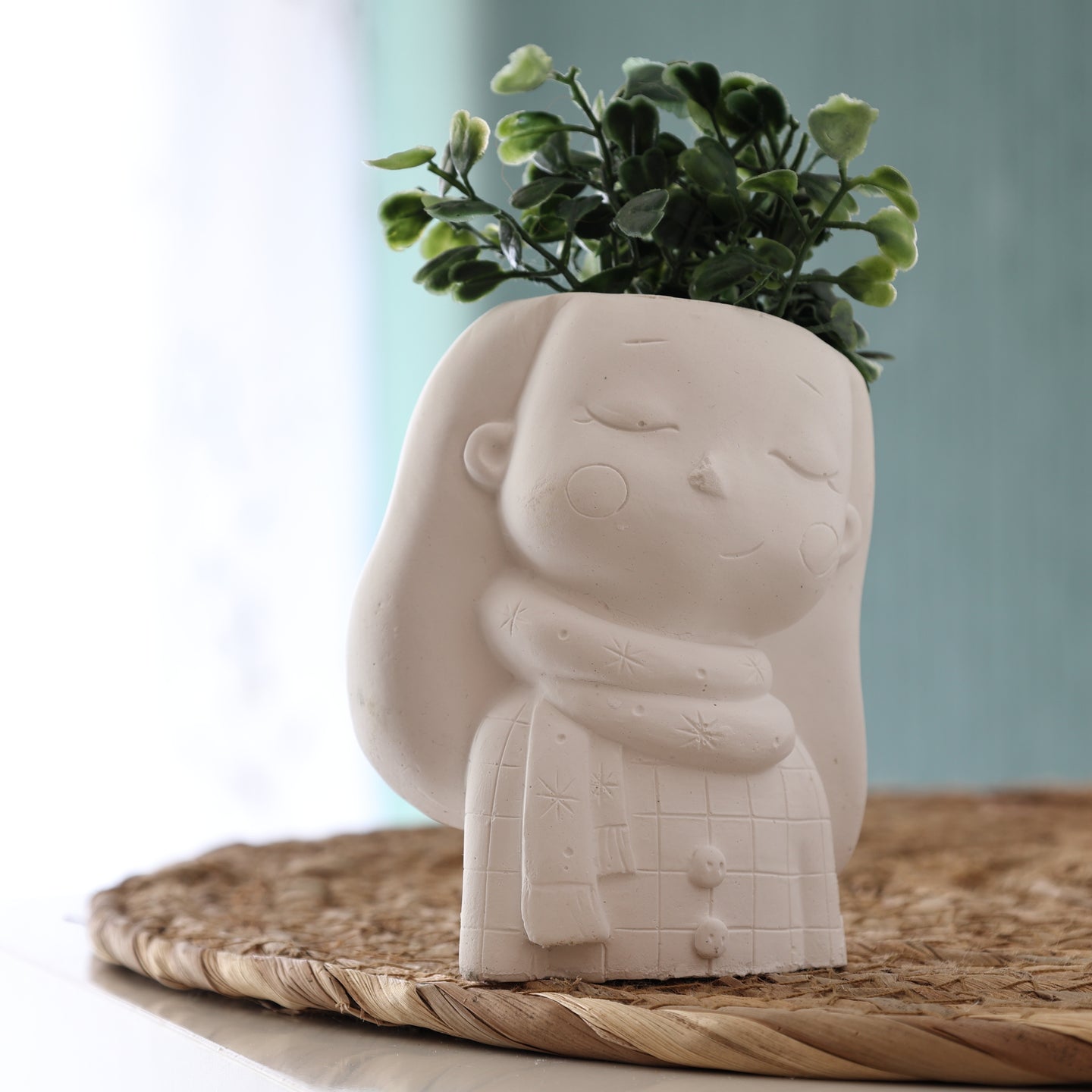 Mädchenblumentopf Silikonform Mit Schal Für Kreative Blumendekoration Für Mädchen