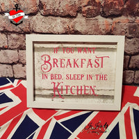 If yo want breakfast in bed, sleep in the kitchen bestyle plotteridee plotterdatei frühstück