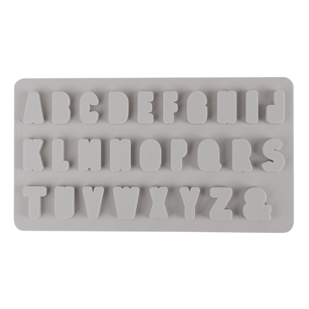 Silikon Gießform Mini ABC von easy-sticks, präsentiert Buchstaben in einem modernen, stilvollen Design, perfekt für DIY-Projekte.