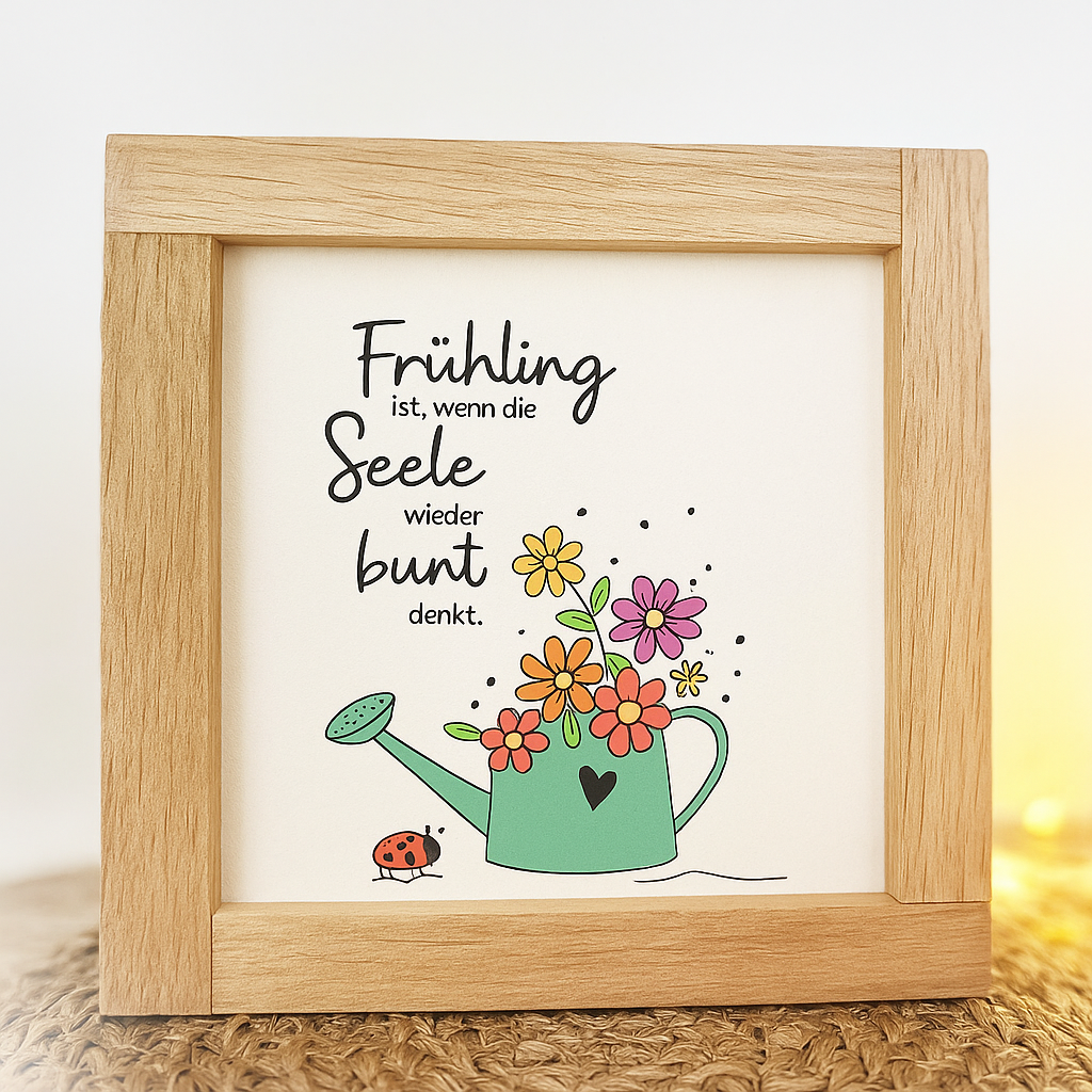 Frühling ist, wenn die Seele wieder bunt denkt. PDF zum Downloaden für Laternen und Lichtboxen aus Easy-Sticks