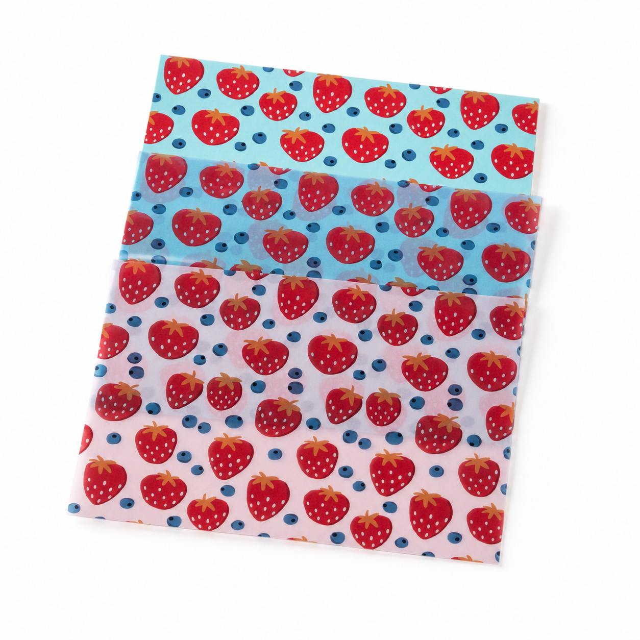 Erdbeeren Transparentpapier A4 – 6 Bögen für Laternen, Lichtboxen & Silikonformen