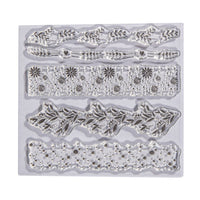 Vielseitige Clear Stamps Blumenmotive von Easy-Sticks: Kreative, selbstklebende Stempel mit Blumen- und Punktmuster.
