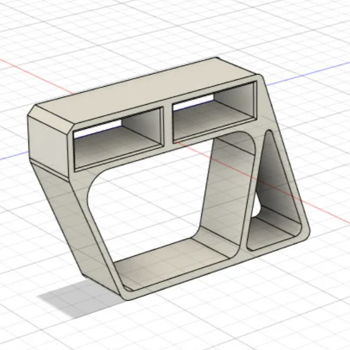 3D Modell eines Seitenteils für die Bank Edge Design 01 von easy-sticks, ideal für kreatives Drucken