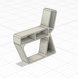 3D-Design-Modell eines Seitenteils für eine Bank im modernen Stil, erstellt mit easy-sticks, Teil des Bank Edge Design 02.