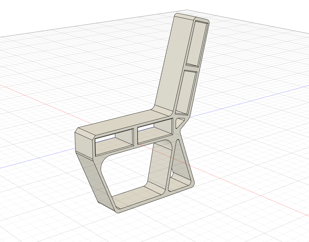 3D-Modell des Bank Edge Design 03 von easy-sticks, das elegante Seitenteile für individuelle Bänke darstellt. Ideal zum Drucken mit 3D Druckern.