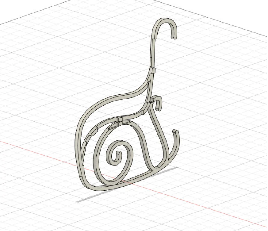3D Modell zum Drucken, Druckdatei von easy-sticks, geeignet für die Seitenteile einer Schaukelbank, ideal für den 3D Drucker.