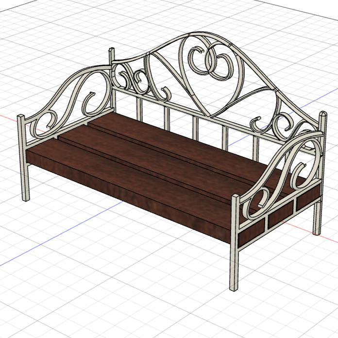 Bett Edge Design 11 - 2 Seitenteile für alle 3 D verwendbar