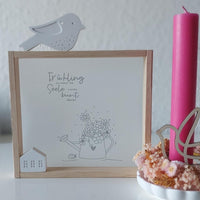DIY Easy-Sticks Laternen PDF Frühling Blumen in Gießkanne Frühlingsbild idee