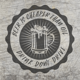 Beer is cheaper than oil, drink don´t drive Schild - Datei zum Plotten Vorschaubild