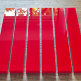 Einfache Acrylstäbe Rot, 6 Stück, UV-Beständig, Blickdicht, Hochglanz & Seidenmatt, 16 cm x 2,2 cm