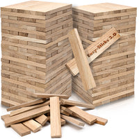 Stapel von Easy-Sticks 3.0 Kurz aus Eiche, perfekt für kreative Bastelprojekte von Easy-Sticks. Hochwertige Holzstücke, ideal für Hobbybastler. Länge 12 cm.