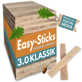 Stapel von Easy-Sticks 3.0 Kurz aus Eiche, perfekt für kreative Bastelprojekte von Easy-Sticks. Hochwertige Holzstücke, ideal für Hobbybastler. Länge 12 cm.
