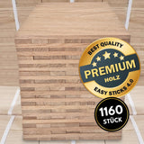 Hochwertige Easy-Sticks 4.0, 1160 Stück aus Eichenholz, optimal gestapelt, beste Qualität für kreative Bastelprojekte von Easy-Sticks.