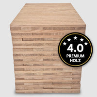 Hochwertige Easy-Sticks 4.0 aus Eichenholz, optimal gestapelt, beste Qualität für kreative Bastelprojekte von Easy-Sticks.