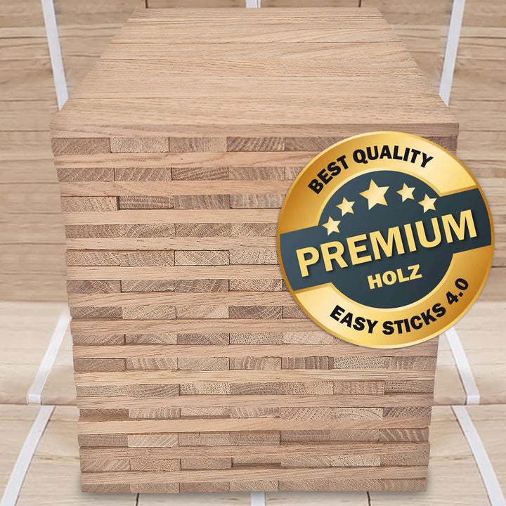 Easy-Sticks 4.0 - Eiche - 16 cm Länge - Bestseller Premium Bastelholz