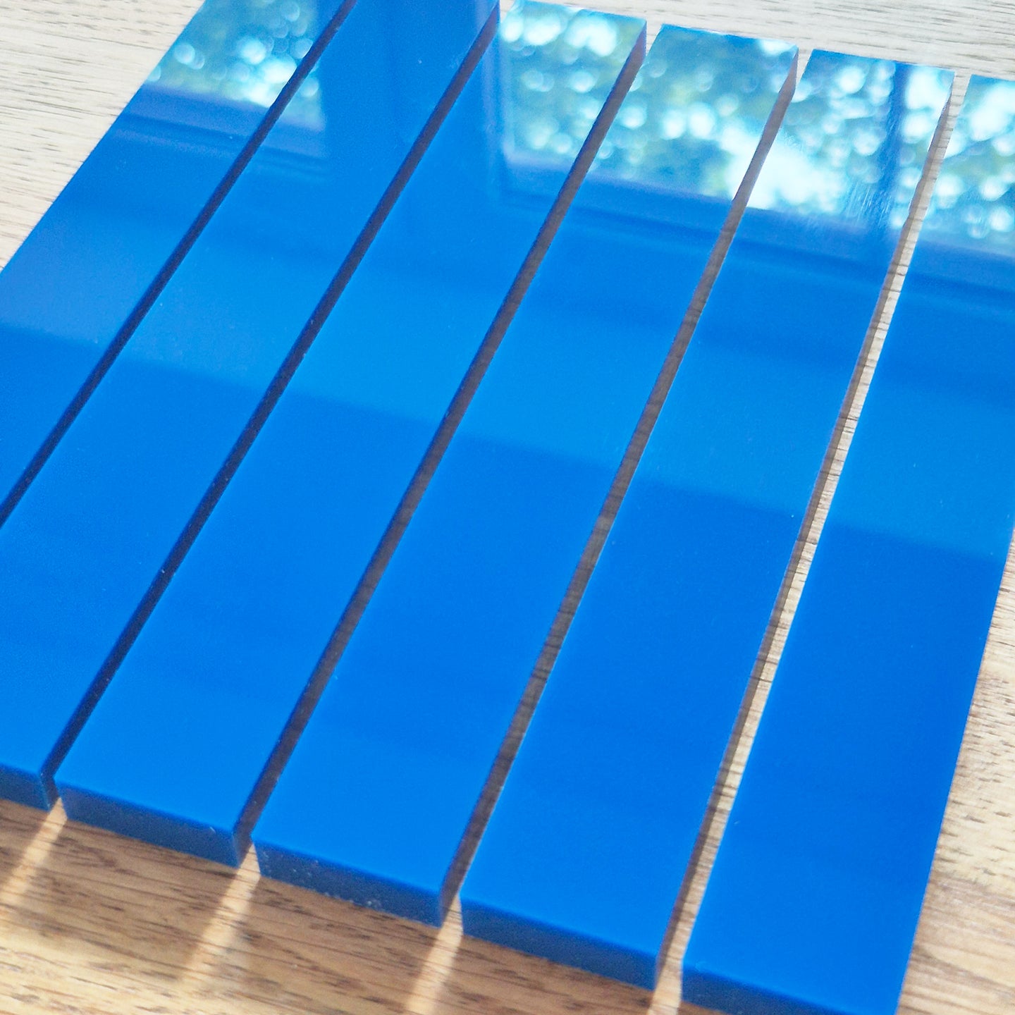 Blaue Hölzer Für Basteln – Easy-Sticks Acryl, 6 Stück, UV-Beständig, Hochglänzend und Satiniert, 16x2,2cm