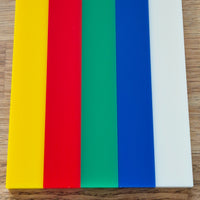 Bunte Acrylstäbe, 5 Stück - Rot, Grün, Blau, Gelb, Beige, UV-Beständig, Blickdicht, 8mm Stärke