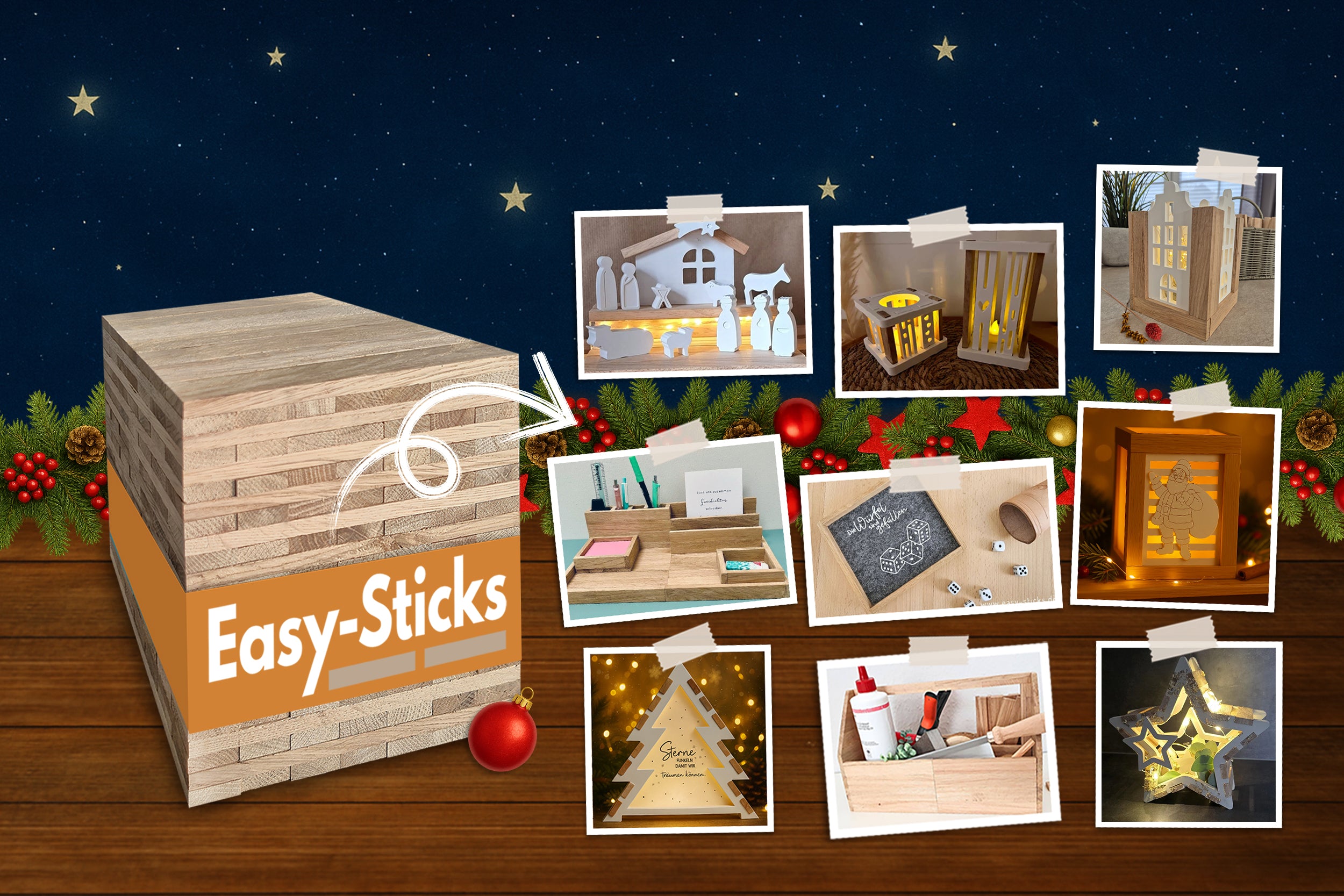Bastle schöne Geschenke für Weihnachten mit Easy-Sticks!