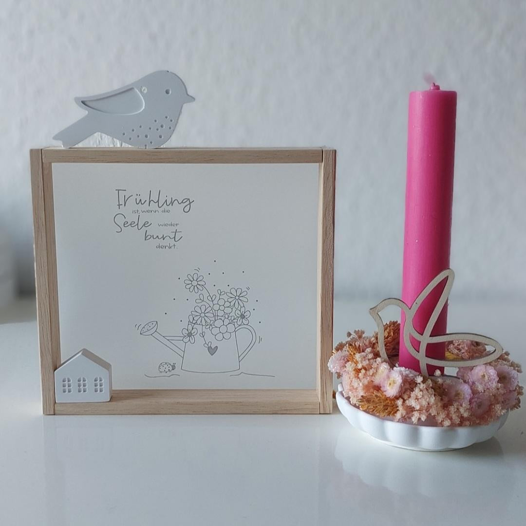Frühling ist, wenn die Seel wieder bunt denkt - Easy-Sticks PDF Datei zum Downloaden für DIY Idee Geschenkidee