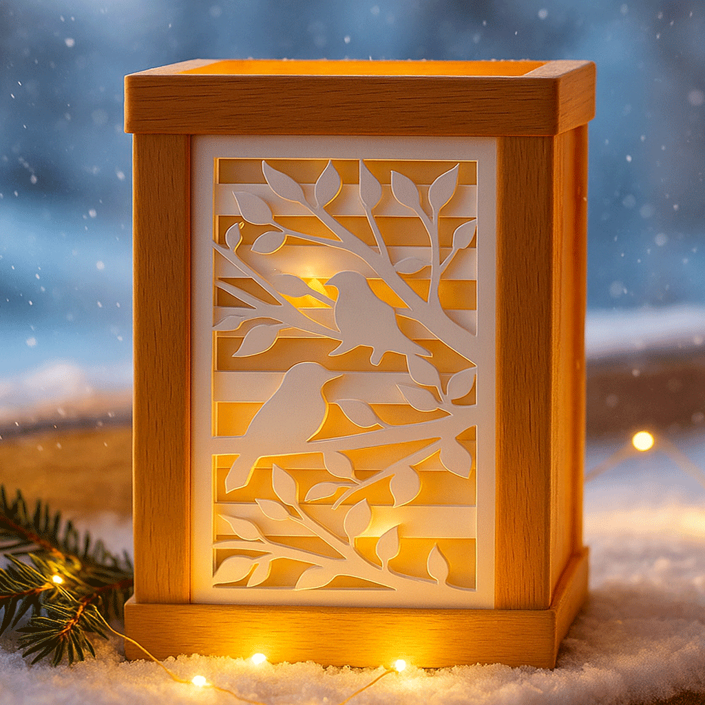 Silikonform - Vögel Laterne Seitenteil DIY gegossen mit Gießmasse